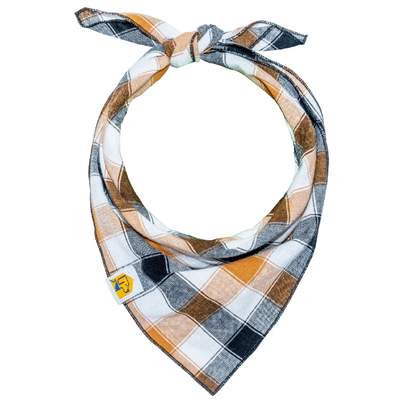 Large Autumnal Check Dog Bandana