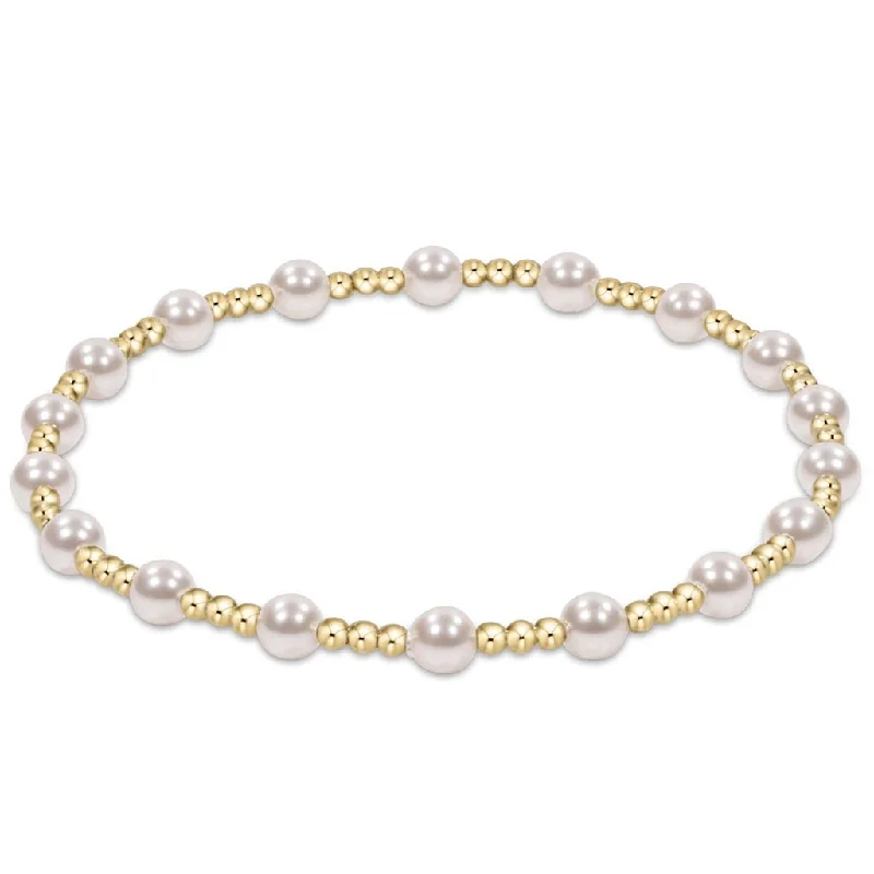 enewton design :  Classic sincerity pattern 4mm bead bracelet - pearl