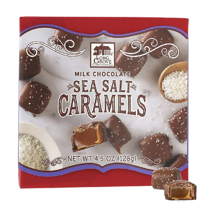 Long Grove Confectionery Company :  Milk Chocolate Sea Salt Caramels - 4.5 oz. - Box