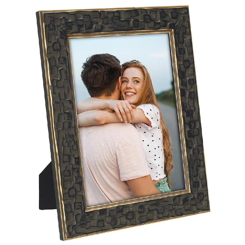 Malden : 5x7 Charcoal Blocks with Gold Frame