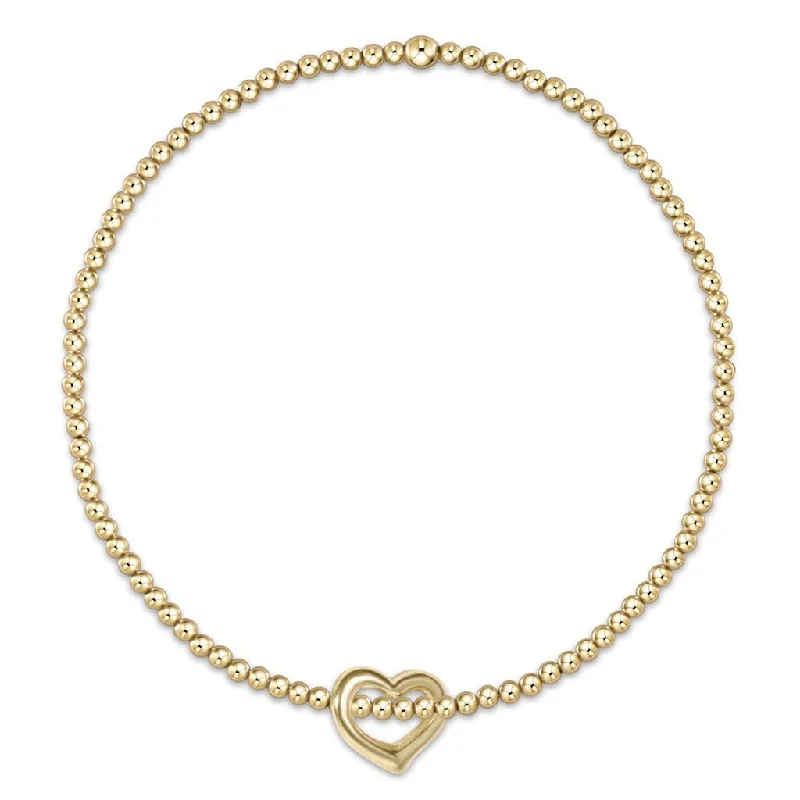 enewton design : Classic gold 2mm bead bracelet - love small gold charm