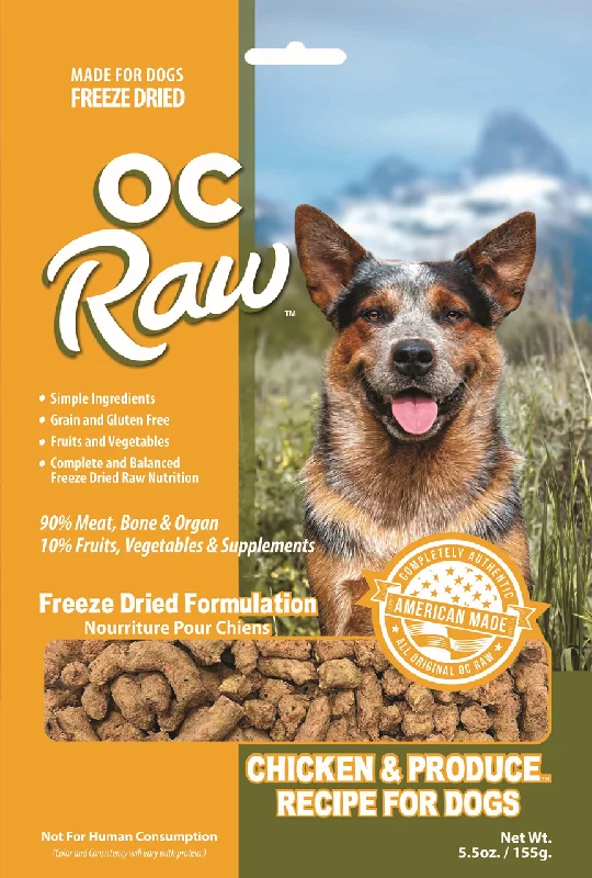 OC Raw Dog Food Freeze Dried Raw Chicken & Produce Meaty Rox - 5.5oz