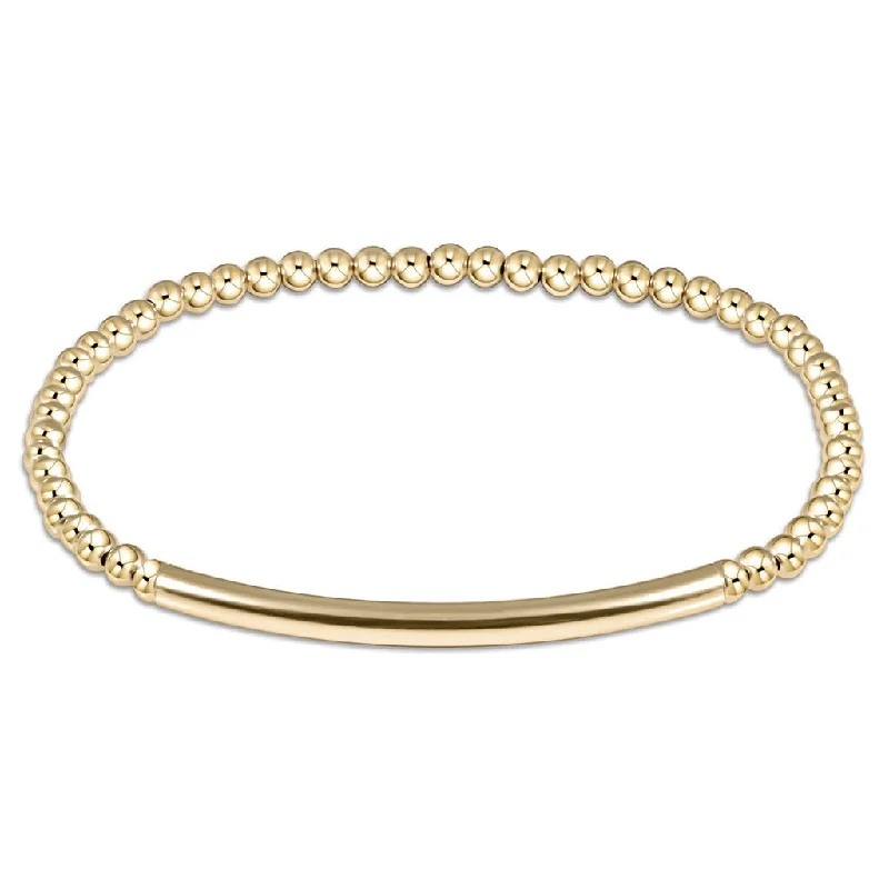 enewton design :  Classic gold 3mm bead bracelet - bliss bar smooth