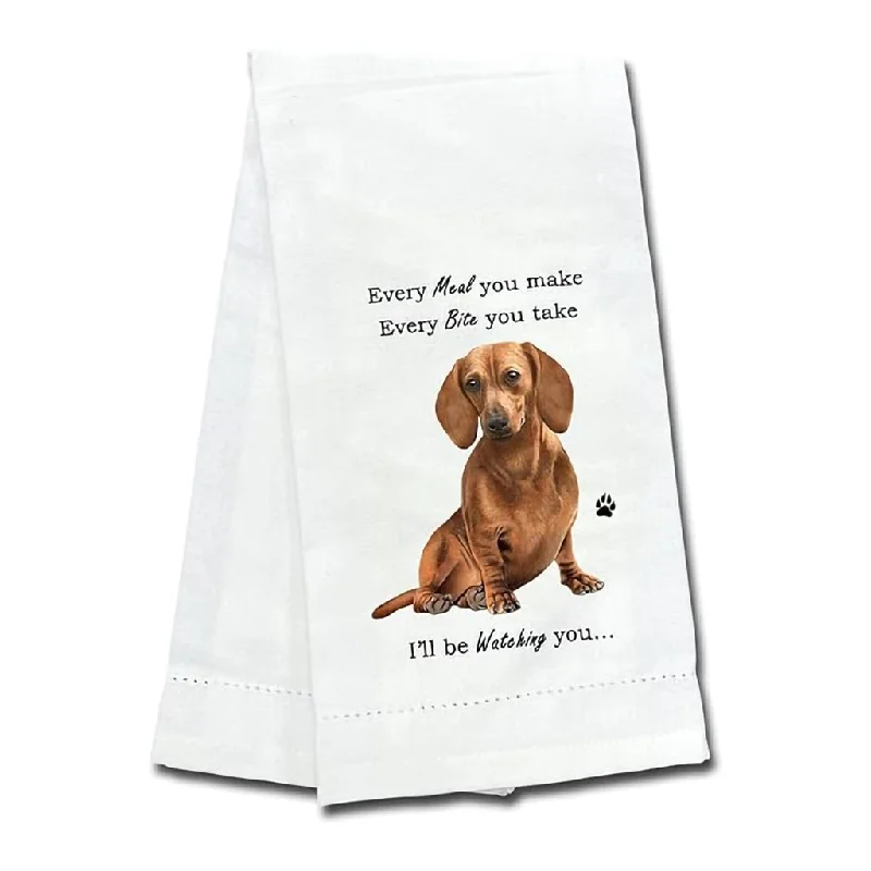 E & S Pets : "Every Meal You Make" Kitchen Towel - Red Dachshund