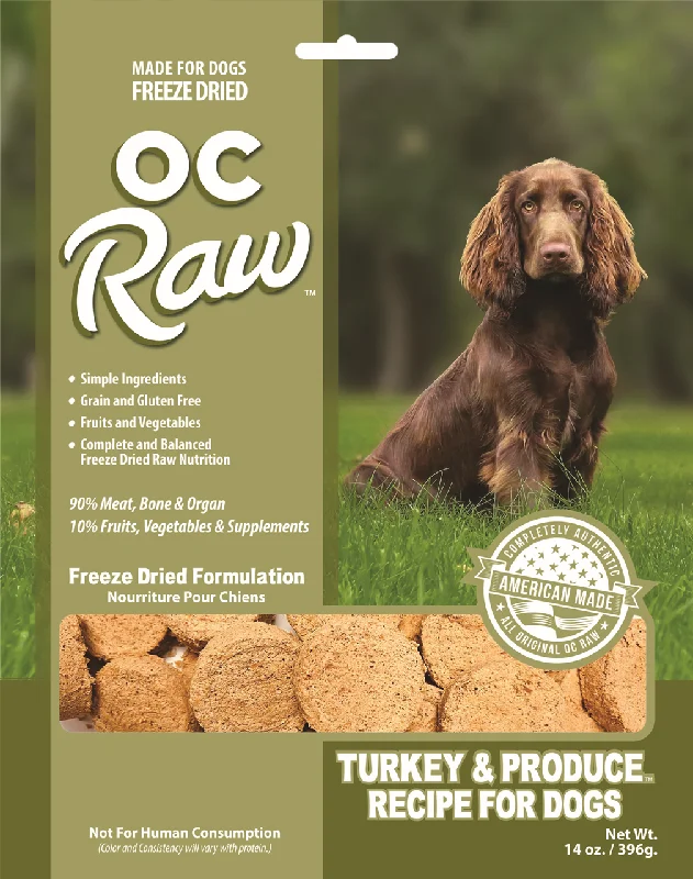 OC Raw Dog Food Freeze Dried Raw Turkey & Produce Sliders 14oz