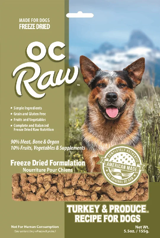 OC Raw Dog Food Freeze Dried Raw Turkey & Produce Meaty Rox 5.5oz