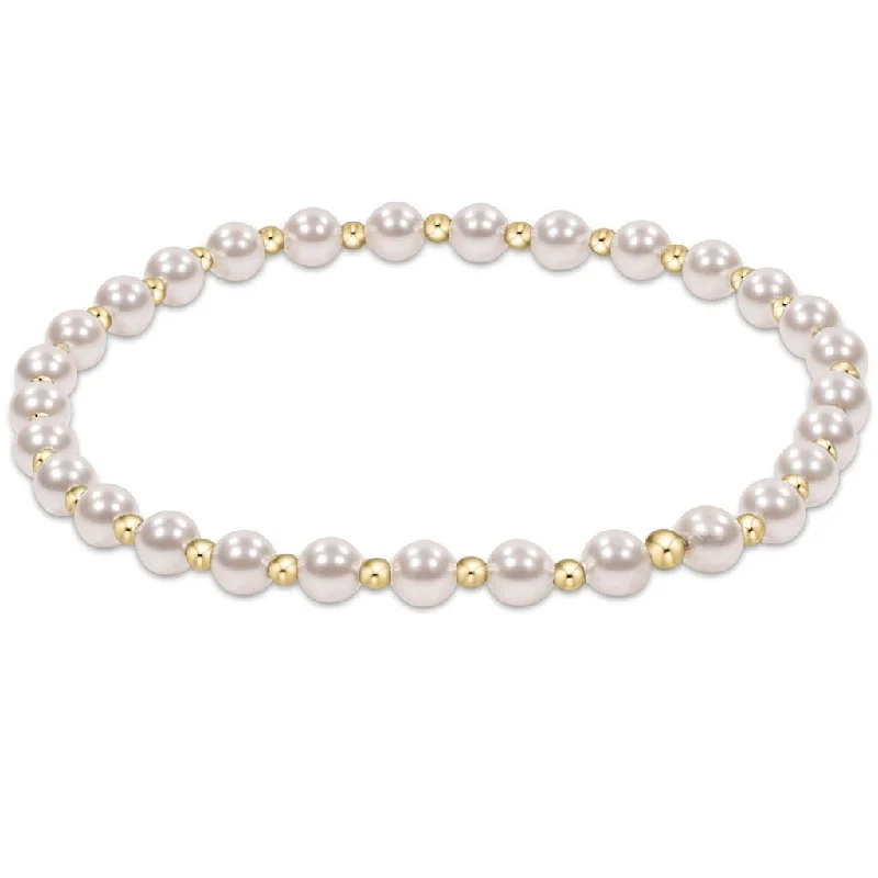 enewton design :  Classic grateful pattern 4mm bead bracelet - pearl