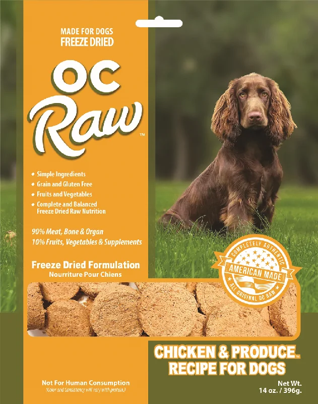 OC Raw Dog Food Freeze Dried Raw Chicken & Produce Sliders 14oz